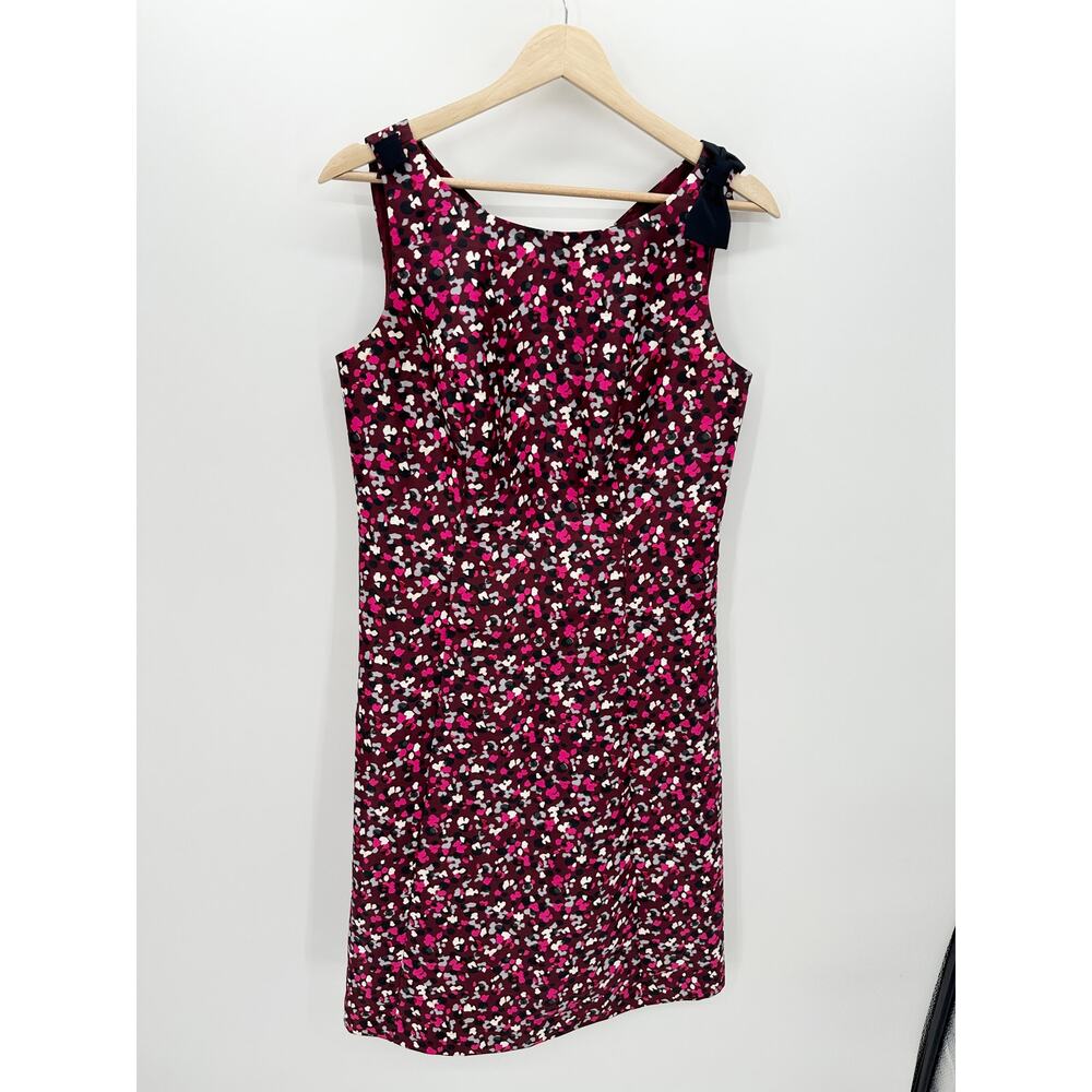 RSVP by Talbots Maroon Burgundy Pink Confetti Taffeta Fit and Flare Dress 6